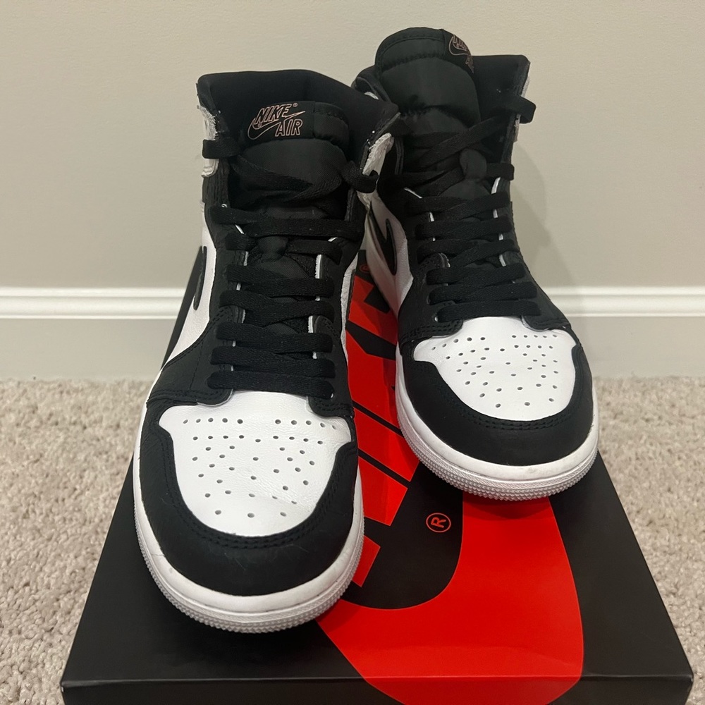 Nike Air Jordan 1’s High, Men's Black and White Sneakers